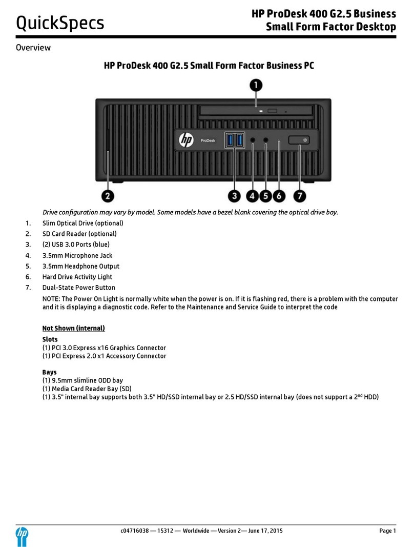 HP ProDesk 400 G2.5 Maintenance and service guide