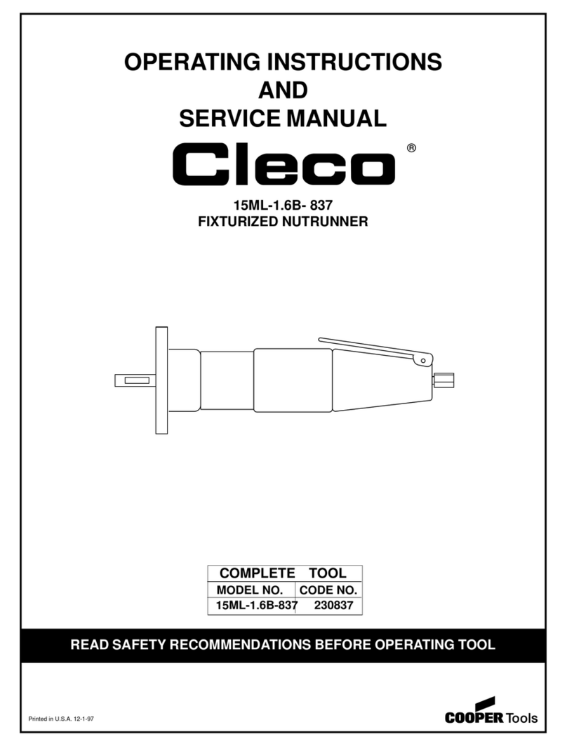Cleco 15ML-1.6B- 837 Operating instructions and service manual Cleco 15ML-1.6B- 837 Operating instructions and service manual