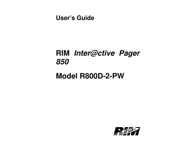 RIM Inter@ctive Pager 850 User manual