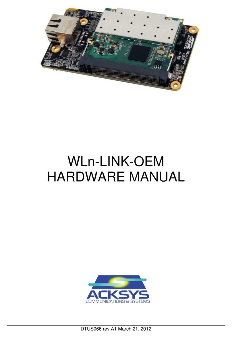 Acksys WLn-LINK-OEM-RJ/3 Hardware manual Acksys WLn-LINK-OEM-RJ/3 Hardware manual