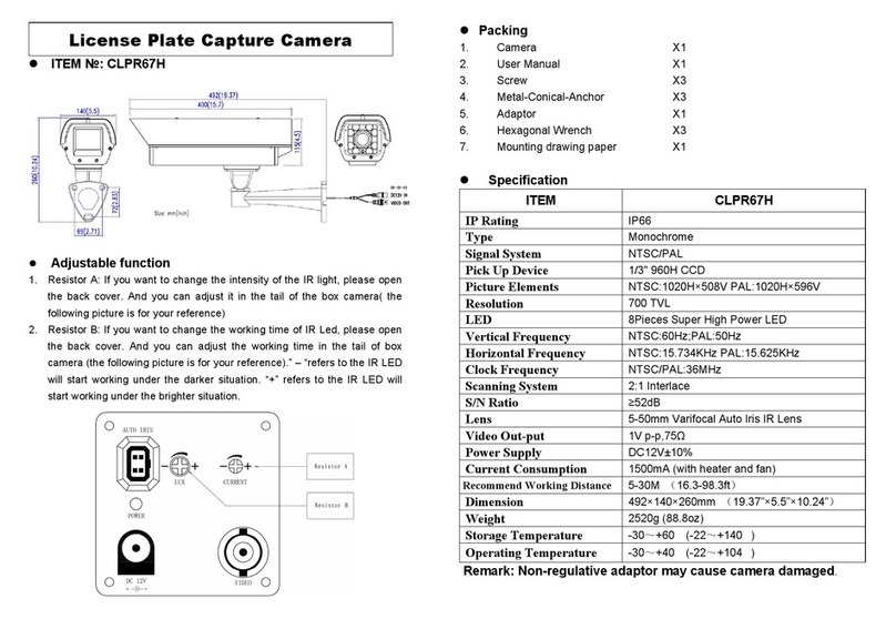 Speco CLPR67H User manual Speco CLPR67H User manual