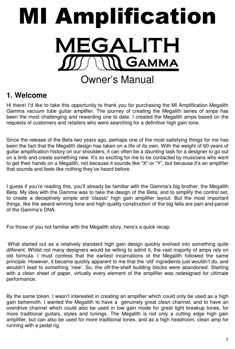 MI Amplification Megalith Gamma owner's manual