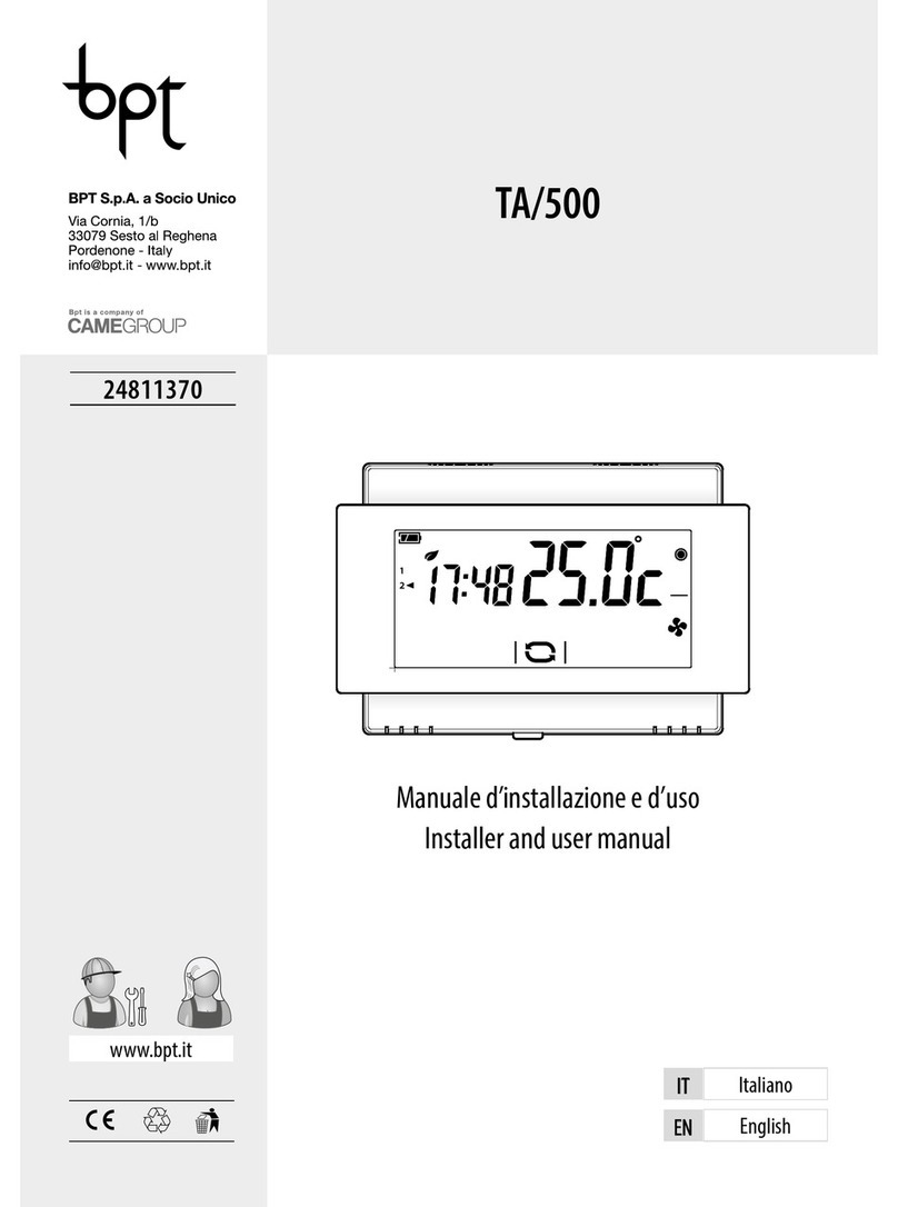 Bpt TA/500 installer and user manual