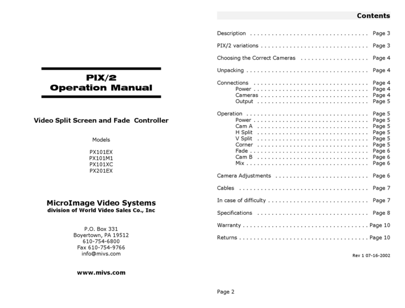MicroImage Video Systems PX101EX Operation manual