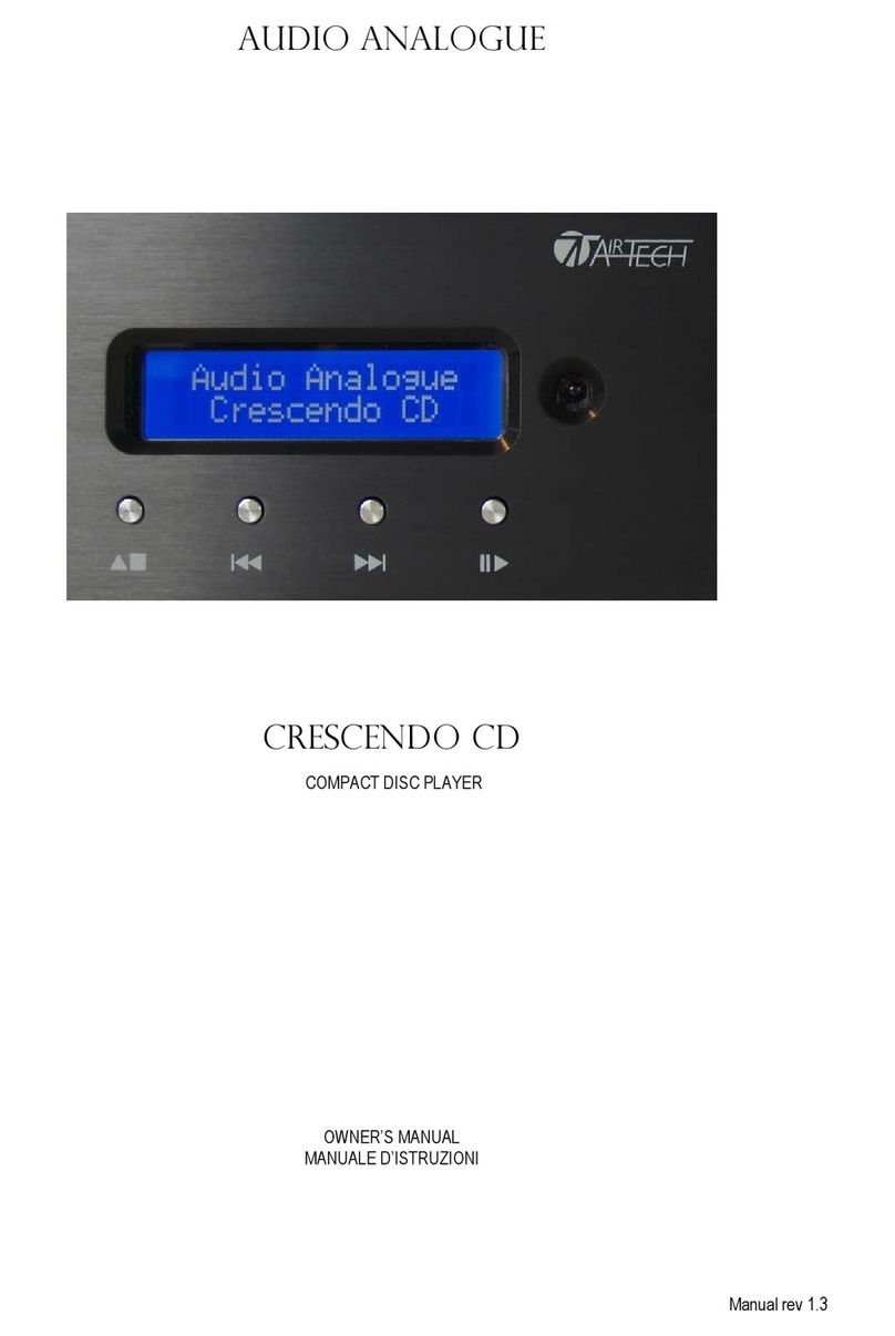 Audio Analogue Crescendo CD owner's manual