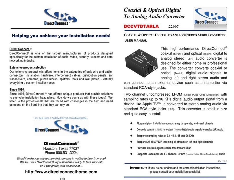 DirectConnect DCCVTDTARLA user manual