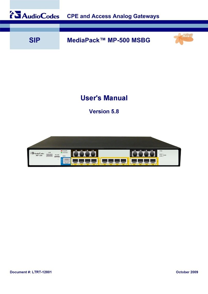 AudioCodes mediapack MP-500 User manual