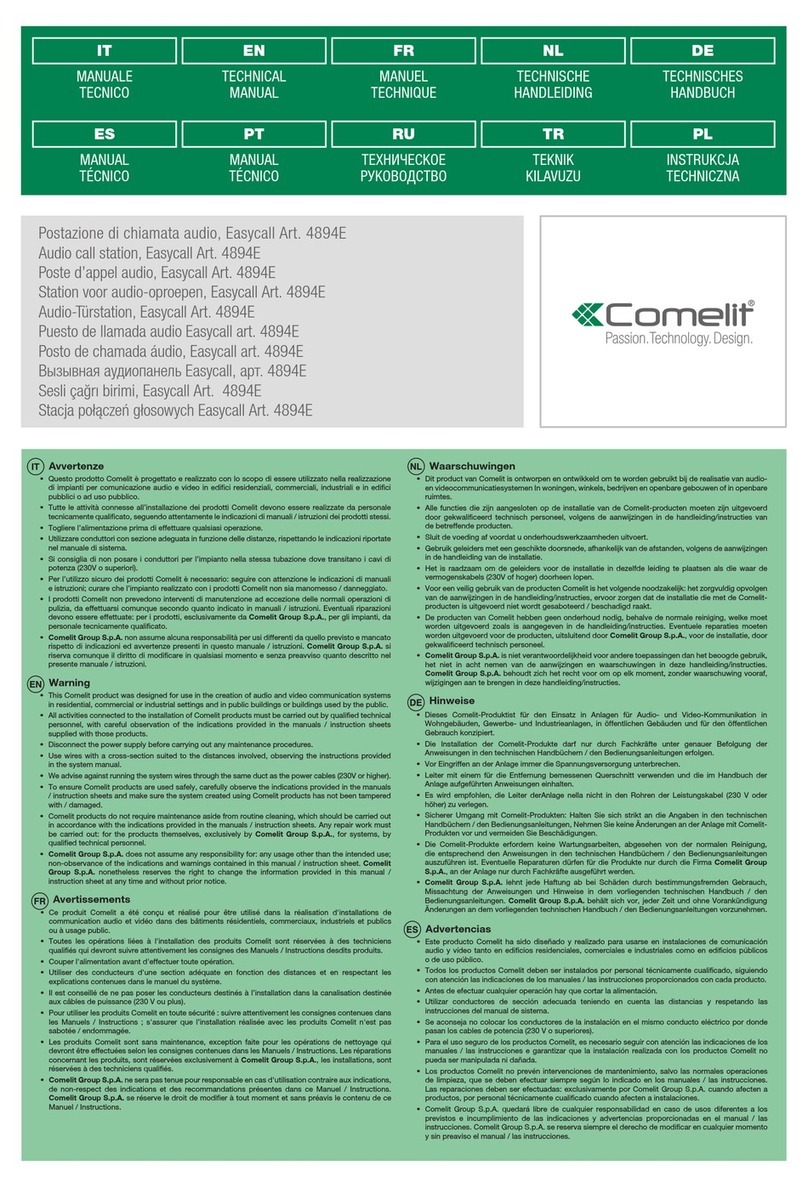 Comelit 4894E Technical manual