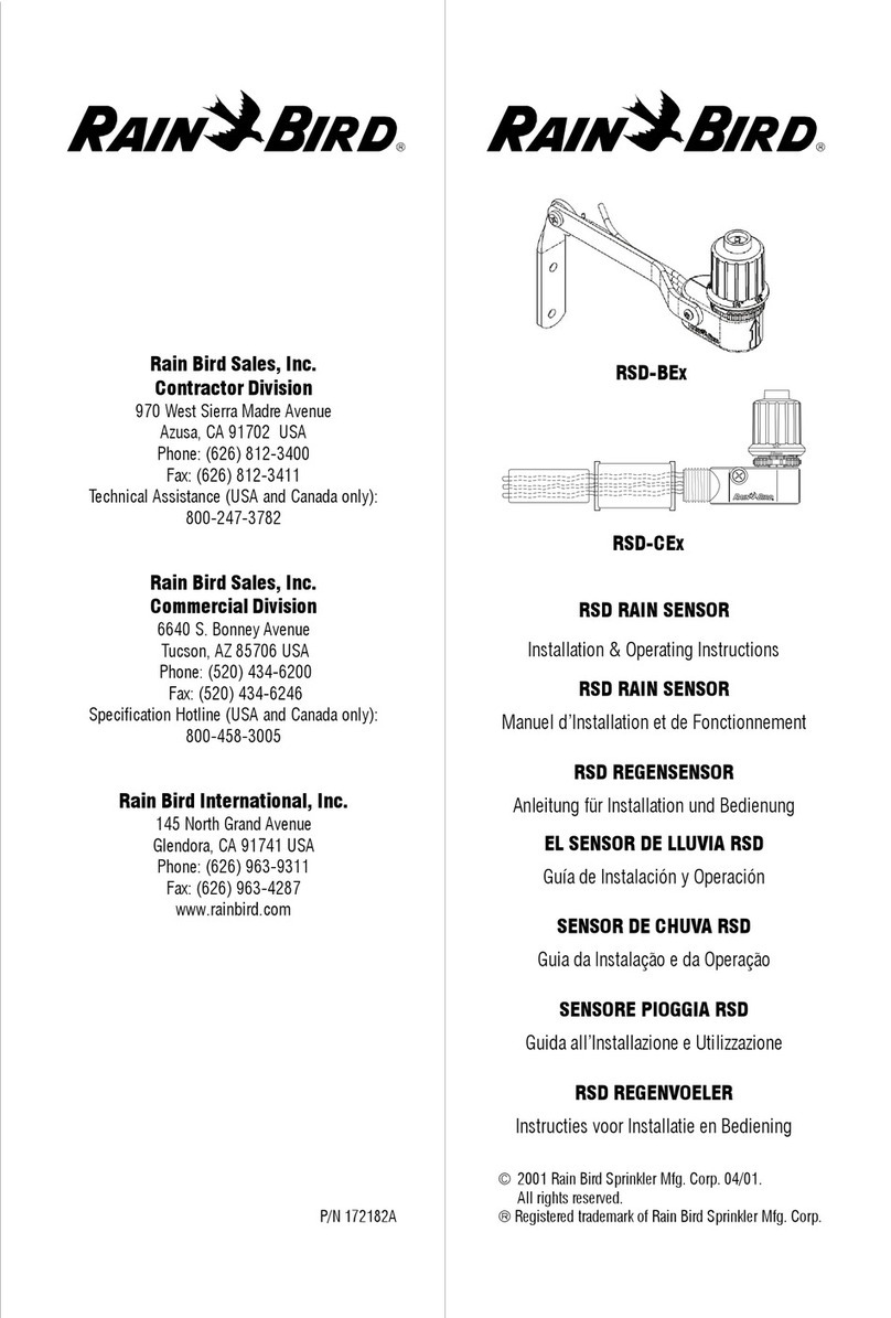 Rain Bird RSD-BEx Installation & operating instructions Rain Bird RSD-BEx Installation & operating instructions
