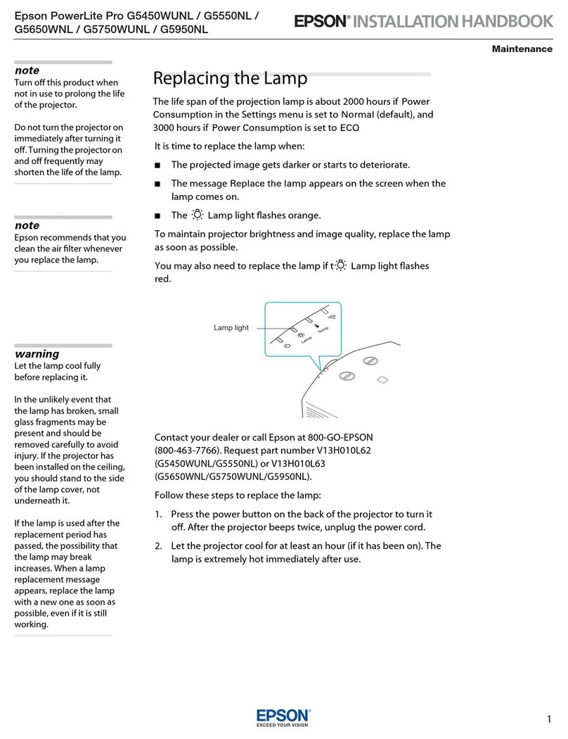 Epson PowerLite Pro G5450WUNL System manual