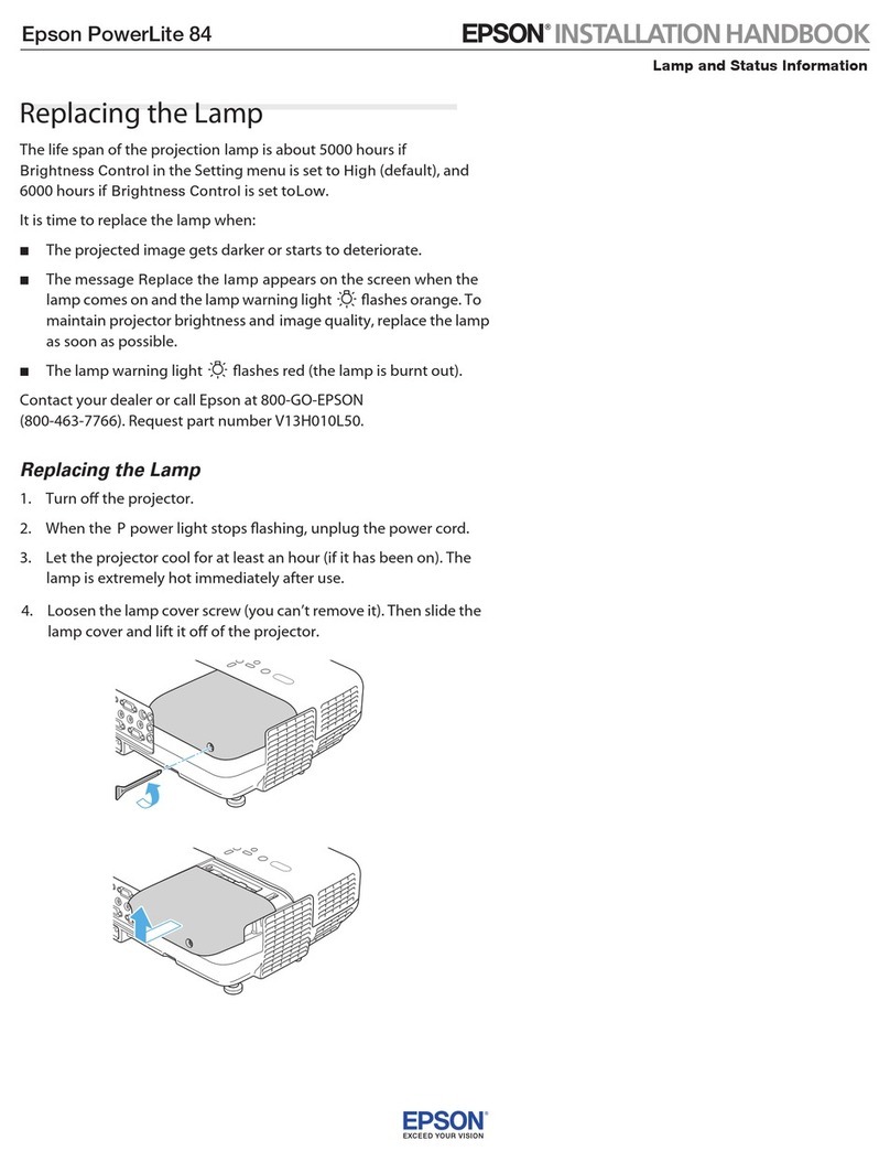 Epson PowerLite 84 System manual