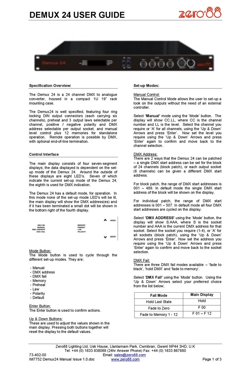 Zero88 DEMUX 24 user guide