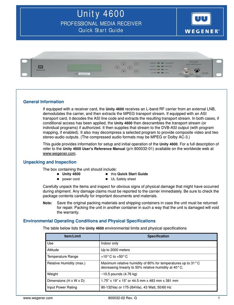 Wegener UNITY 4600 User manual