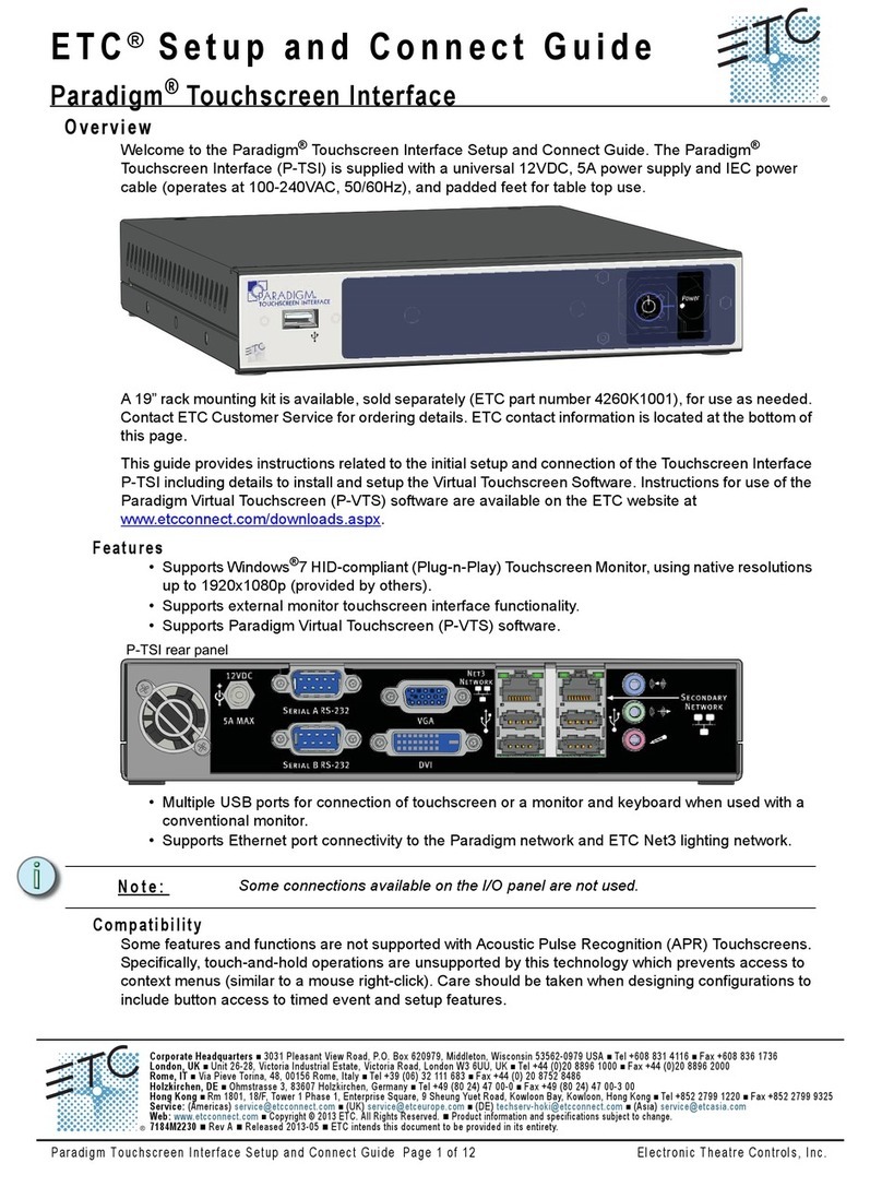 ETC PARADIGM Setup guide ETC PARADIGM Setup guide