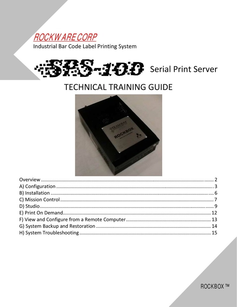 Rockware Corp Rockbox SPS-100 Technical training manual