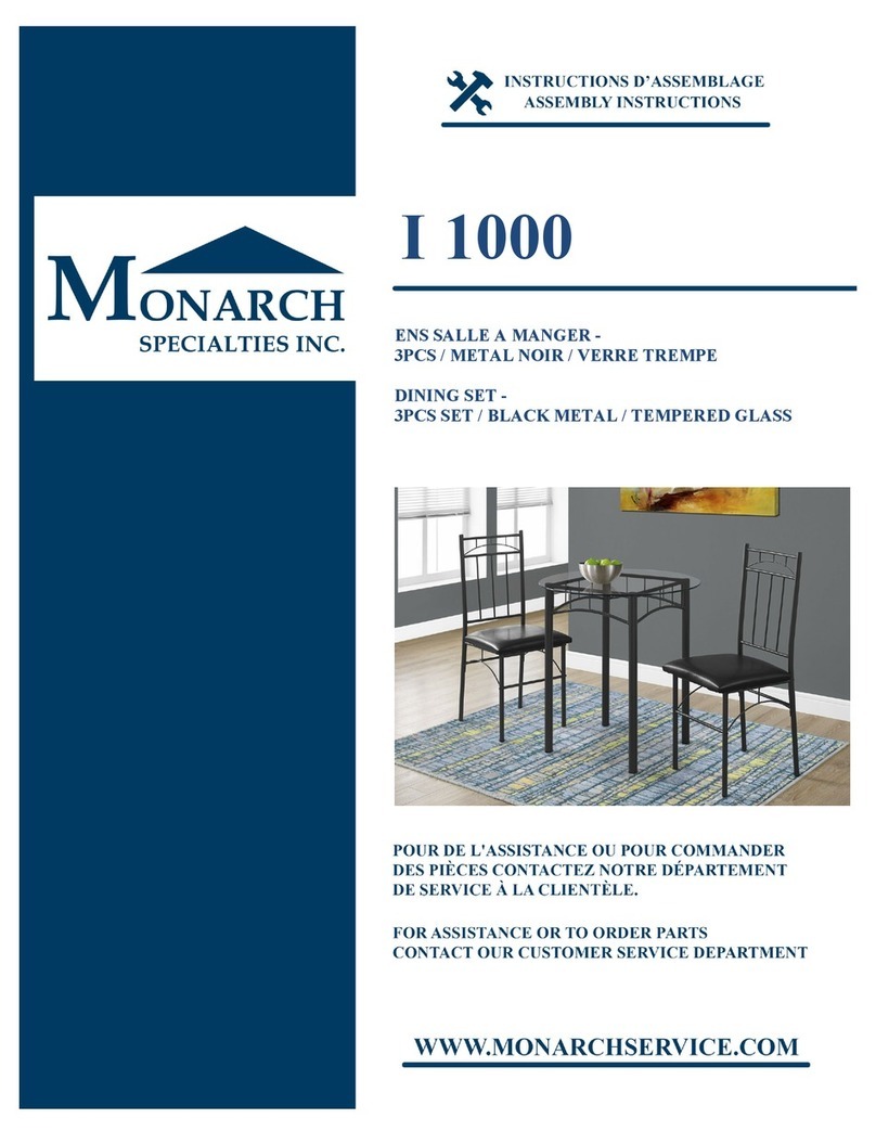 Monarch Specialties I 1000 Assembly instructions Monarch Specialties I 1000 Assembly instructions