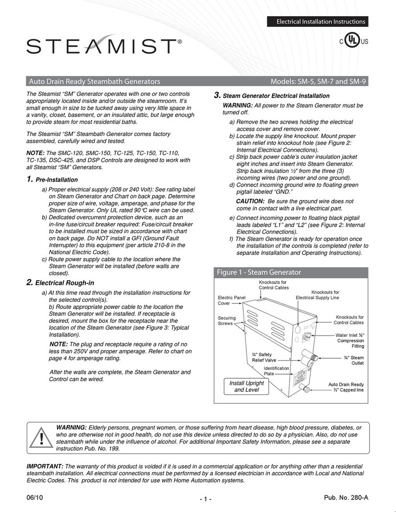 Steamist SM-5 installation instructions
