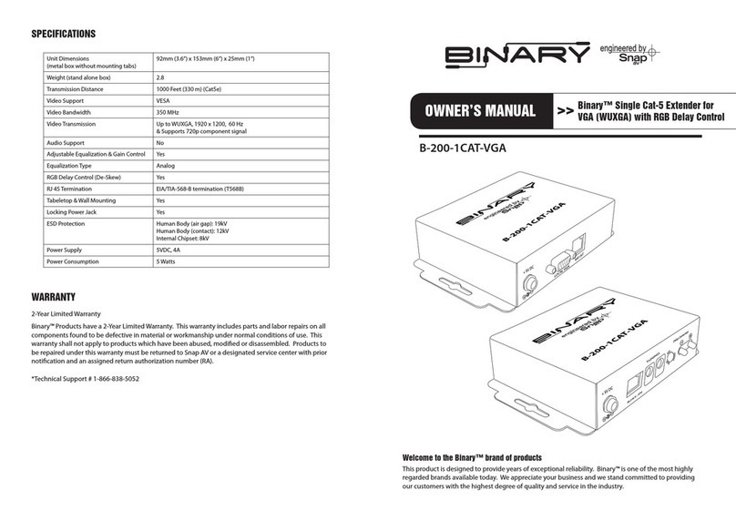 Binary B-200-1CAT-VGA User manual