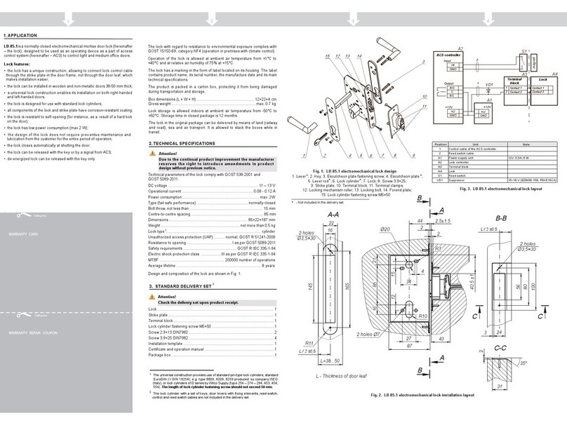 PERCo LB-85.1 Operation manuals