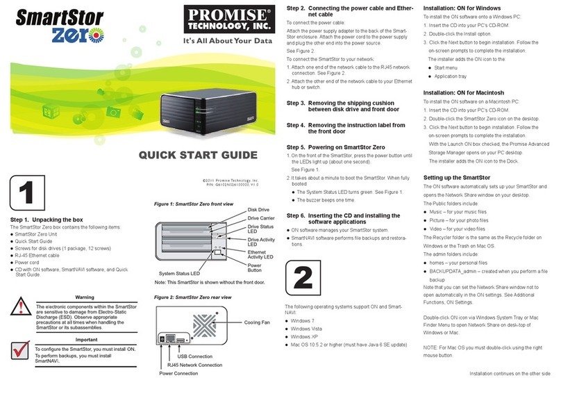 Promise SmartStor Zero Quick start up guide