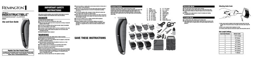 Remington HC5870 Use and care guide