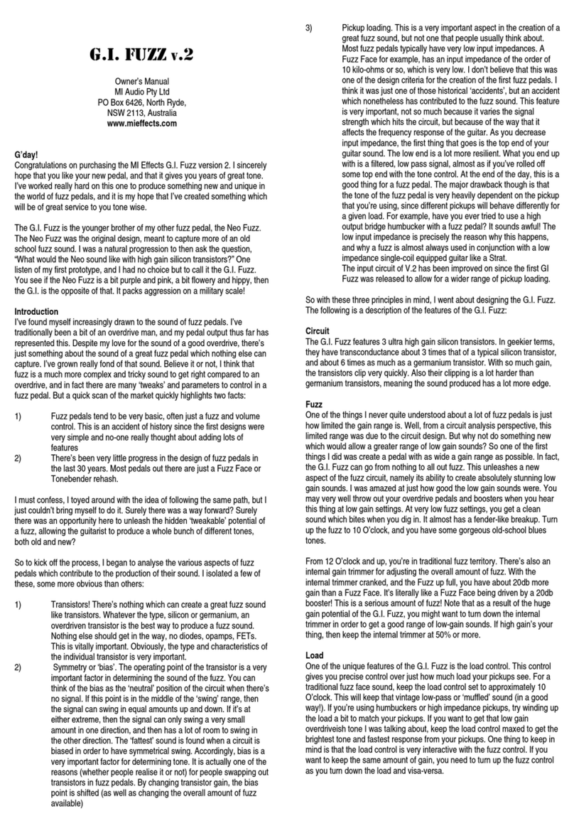 MI-Audio G.I. FUZZ owner's manual