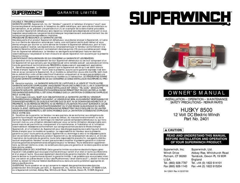 Superwinch HUSKY 8500 owner's manual