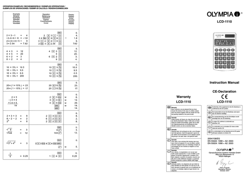 Olympia LCD-1110 User manual