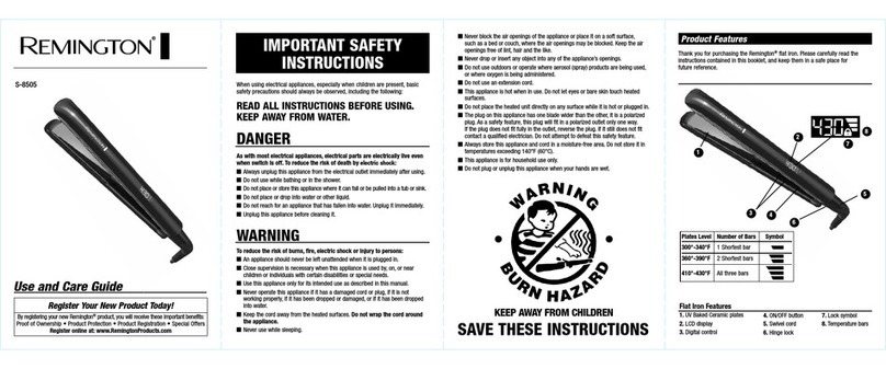 Remington S-8505 User manual