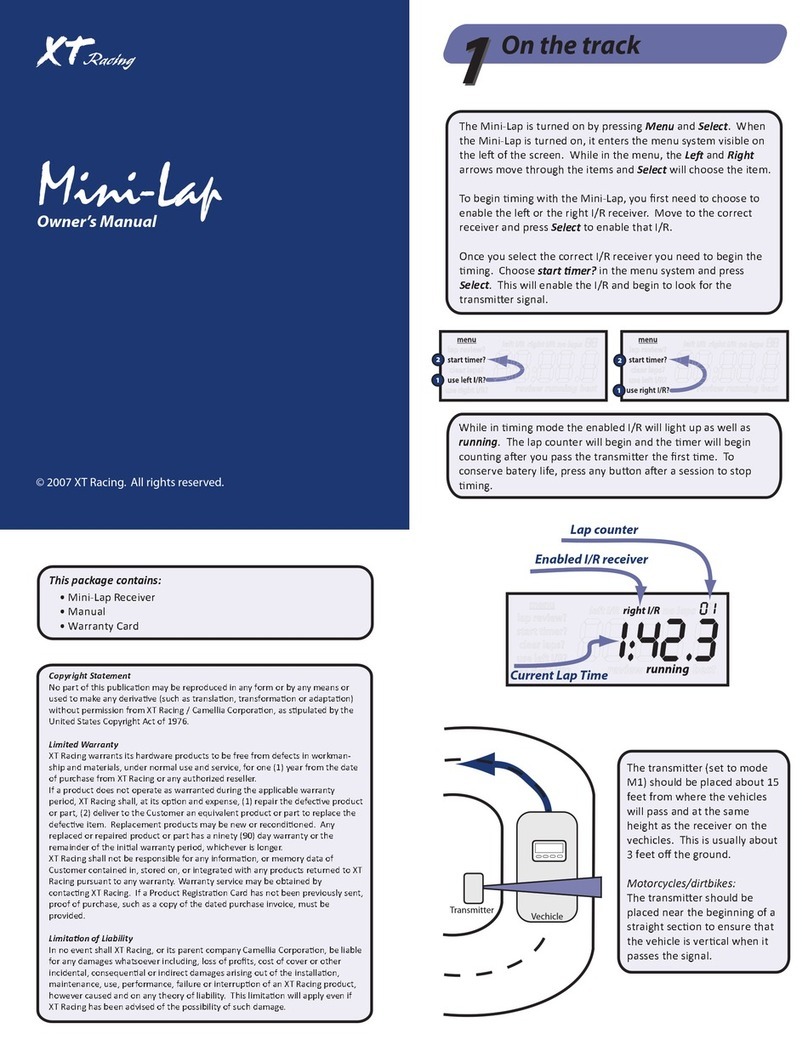 XT Racing Mini-Lap owner's manual