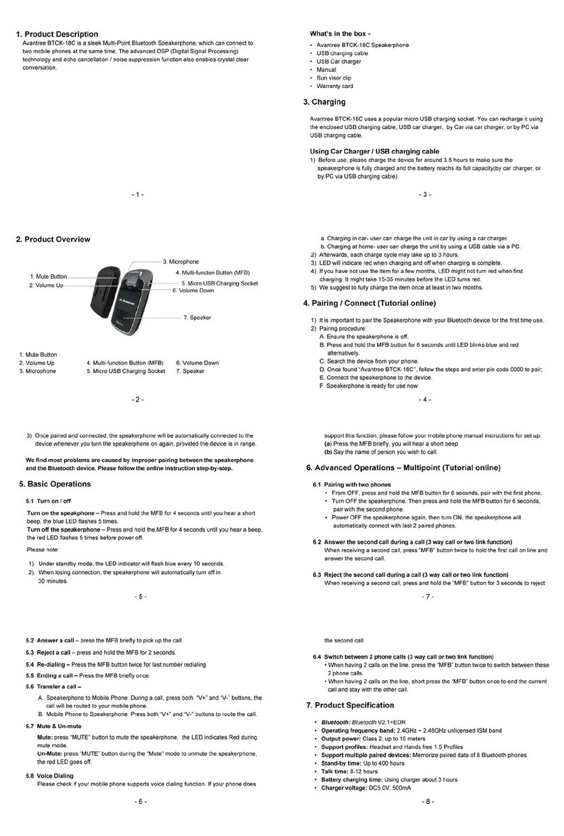 Avantree BTCK-18C user guide
