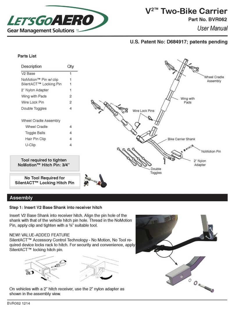 Let's Go Aero V2 Two-Bike Carrier user manual