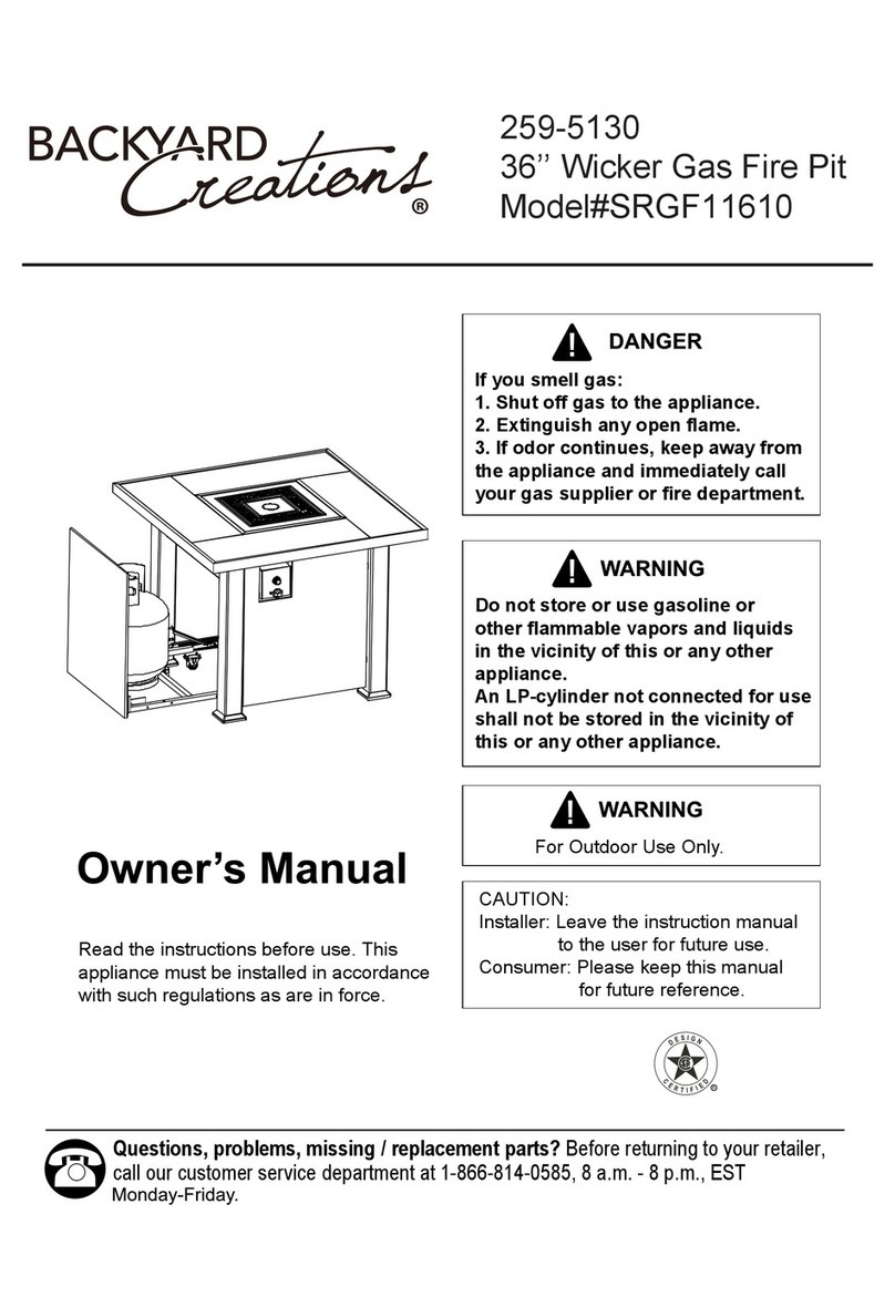 Backyard Creations SRGF11610 owner's manual