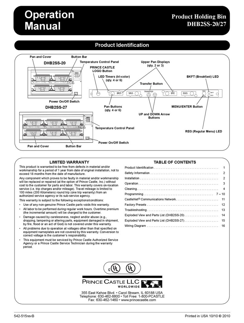 Prince Castle DHB2SS-20 Operation manual