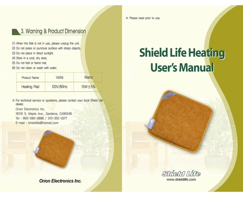 Orion Electronics Heating Pad user manual
