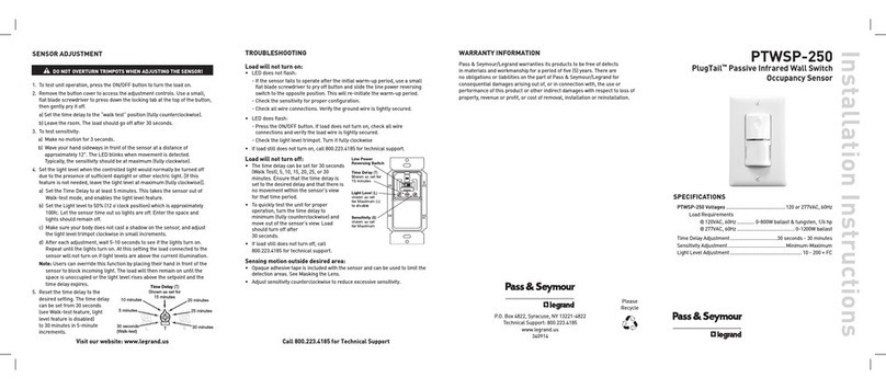 pass & seymour PTWSP-250 User manual pass & seymour PTWSP-250 User manual
