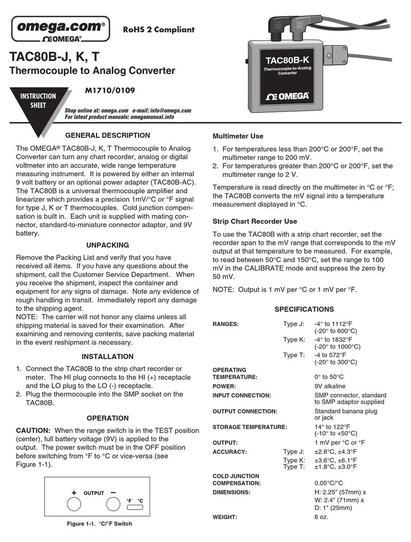 Omega TAC80B-J instruction sheet