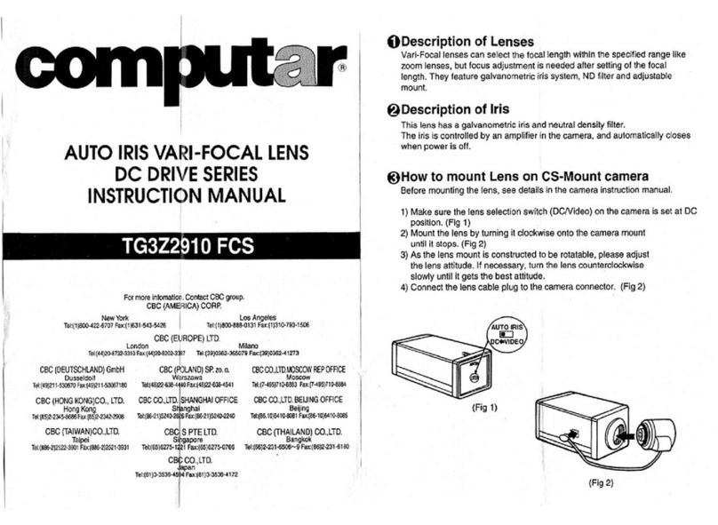 computar TG3Z2910 FCS User manual