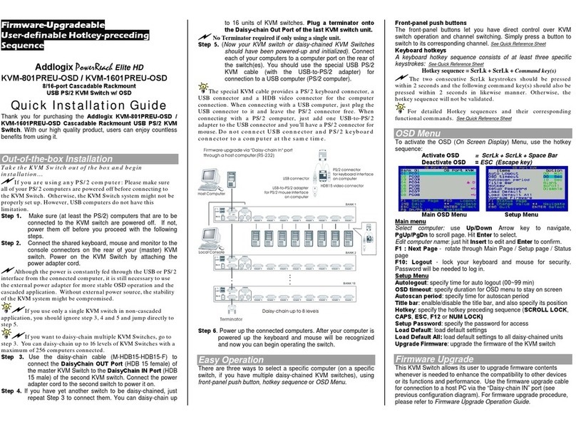 Addlogix KVM-801PREU-OSD User manual