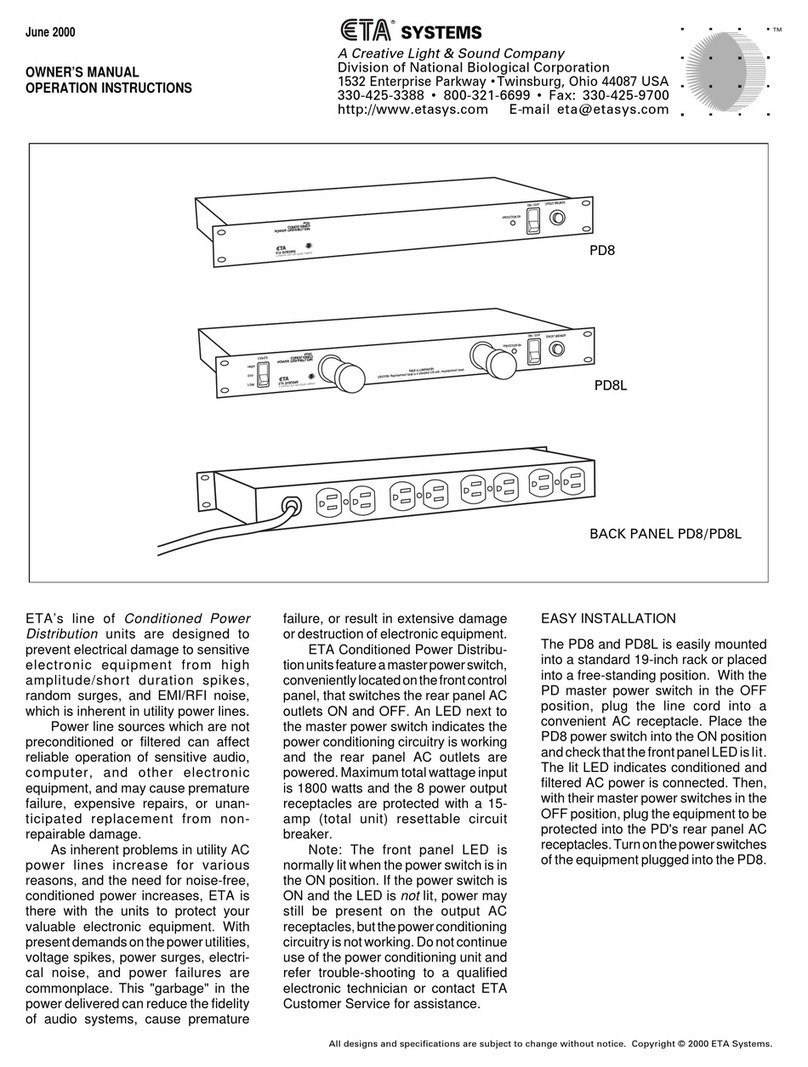 ETA Systems PD8L User manual