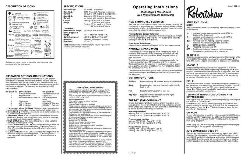 Robertshaw 300-203 operating instructions Robertshaw 300-203 operating instructions