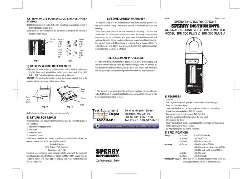 Sperry instruments SPR-300 PLUS A operating instructions