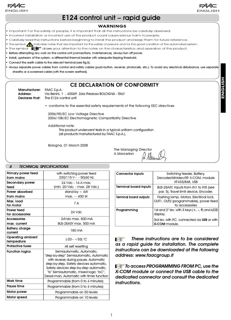 FAAC E124 Instruction Manual