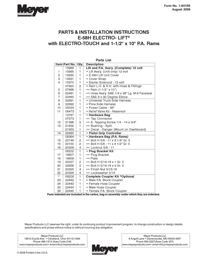 Meyer E-58H installation instructions Meyer E-58H installation instructions