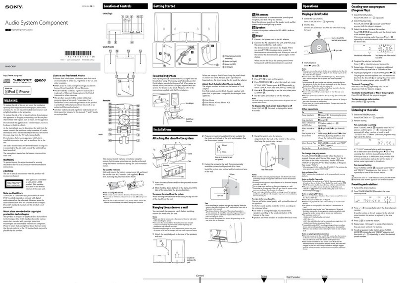 Sony WHG-CX5iP operating instructions