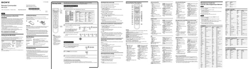 Sony RM-VZ220 User manual Sony RM-VZ220 User manual