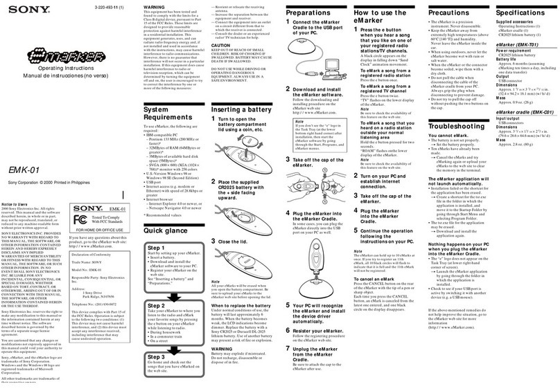 Sony eMarker EMK-01 User manual
