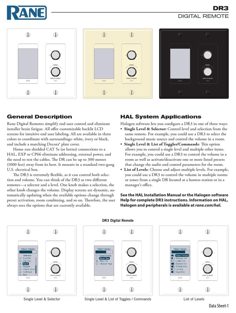 Rane DR3 installation manual