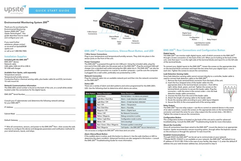 Upsite EMS 200 quick start guide