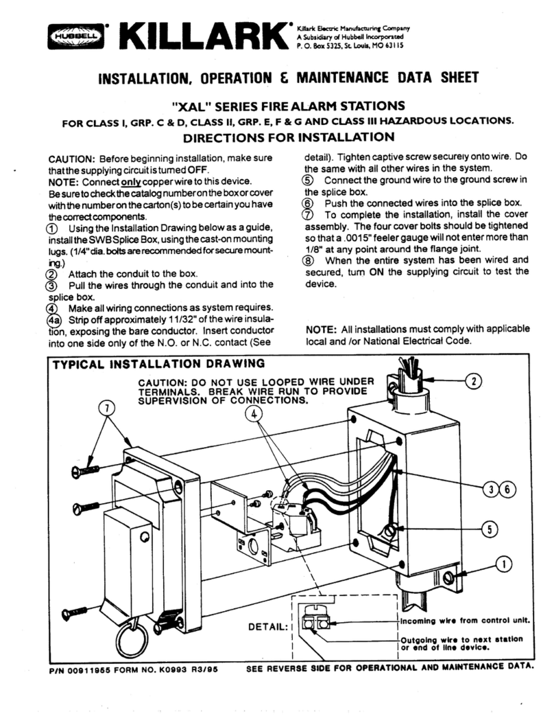 KILLARK XAL-53 Installation, operation and maintanance